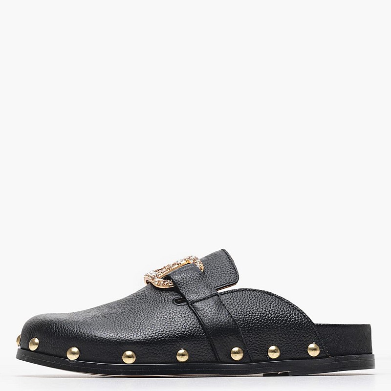 Γυναικεία Mules 5394 Μαύρο Δέρμα Alpe