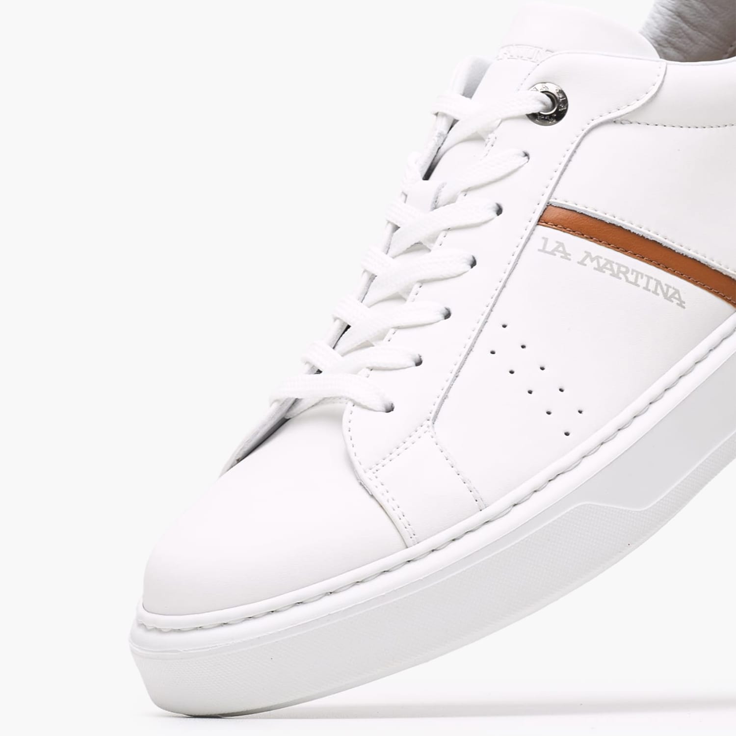 Men Casual Shoes 251003 White Leather La Martina