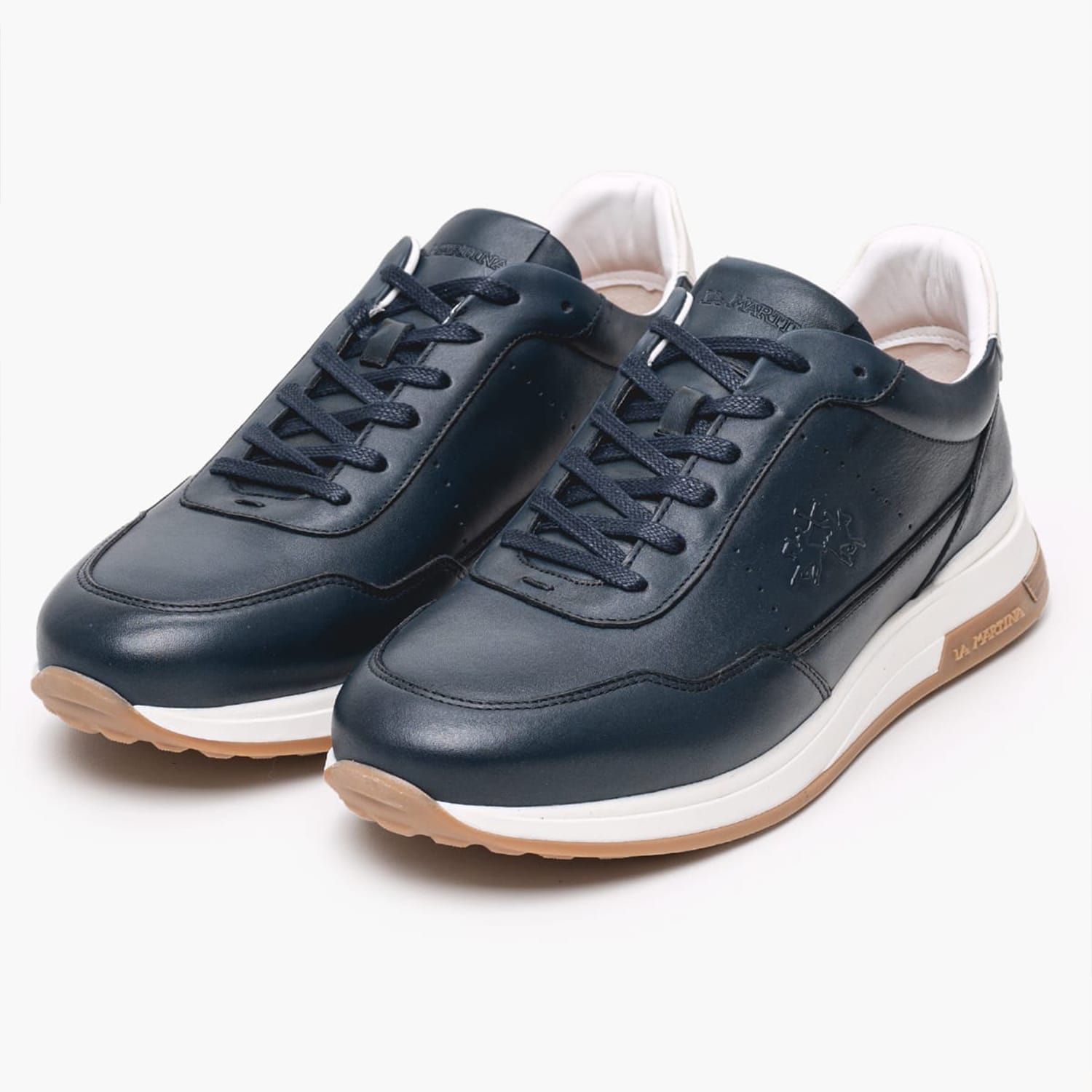 Men Casual Shoes 251030 Blue Leather La Martina Men Casual Shoes 251030 Blue Leather La Martina