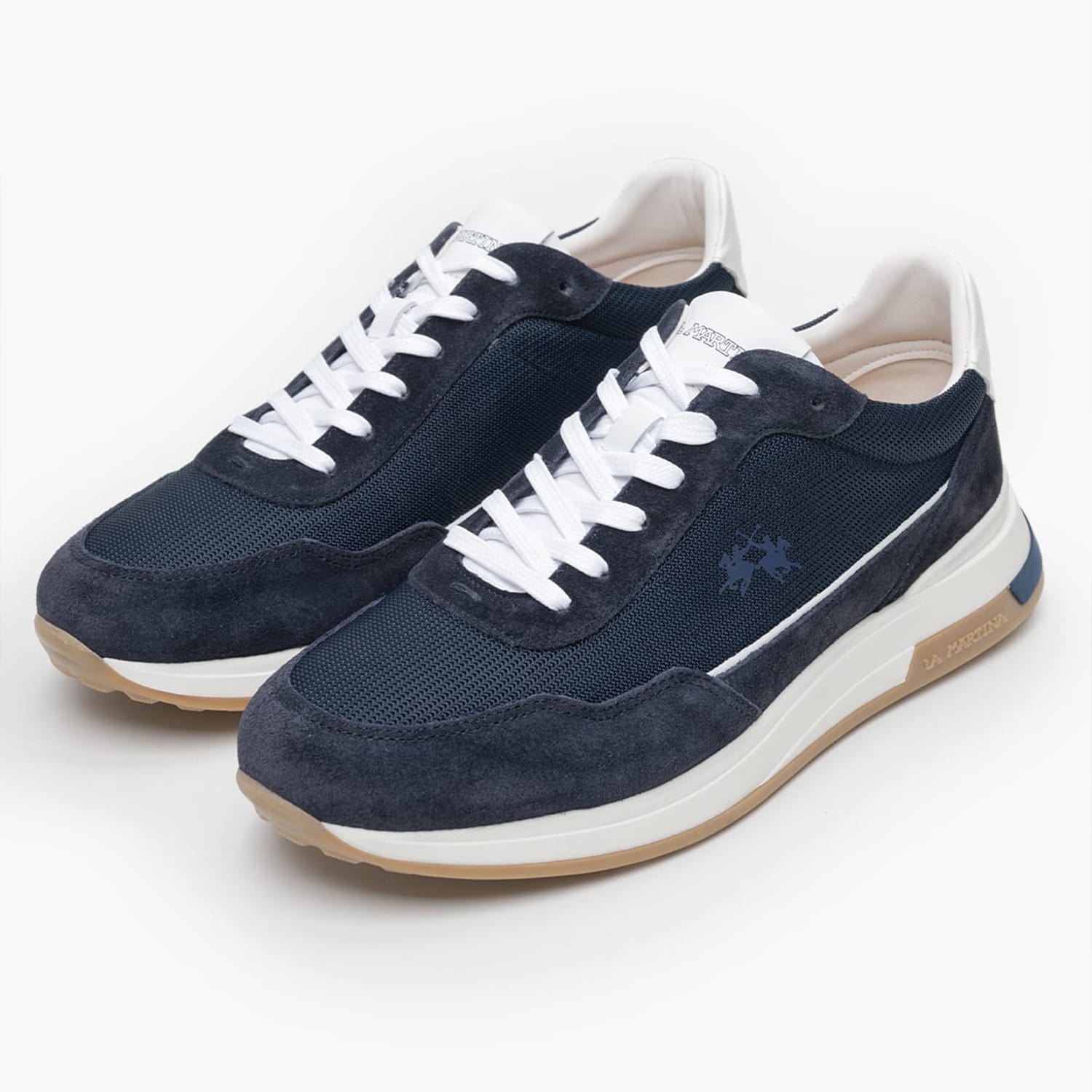 Men Casual Shoes 251031 Blue Buckskin-Fabric La Martina Men Casual Shoes 251031 Blue Buckskin-Fabric La Martina