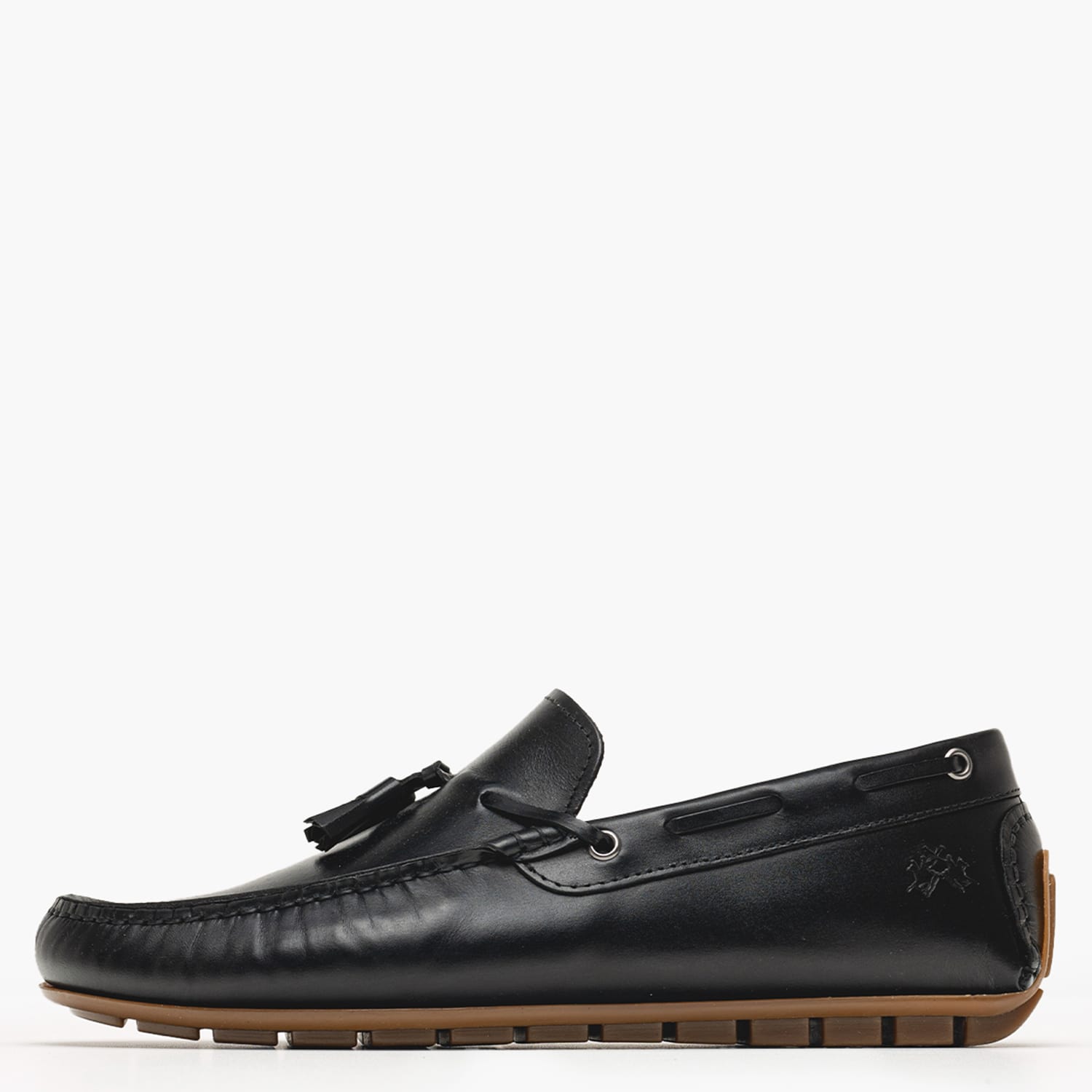 Men Moccasins 251061 Black Leather La Martina