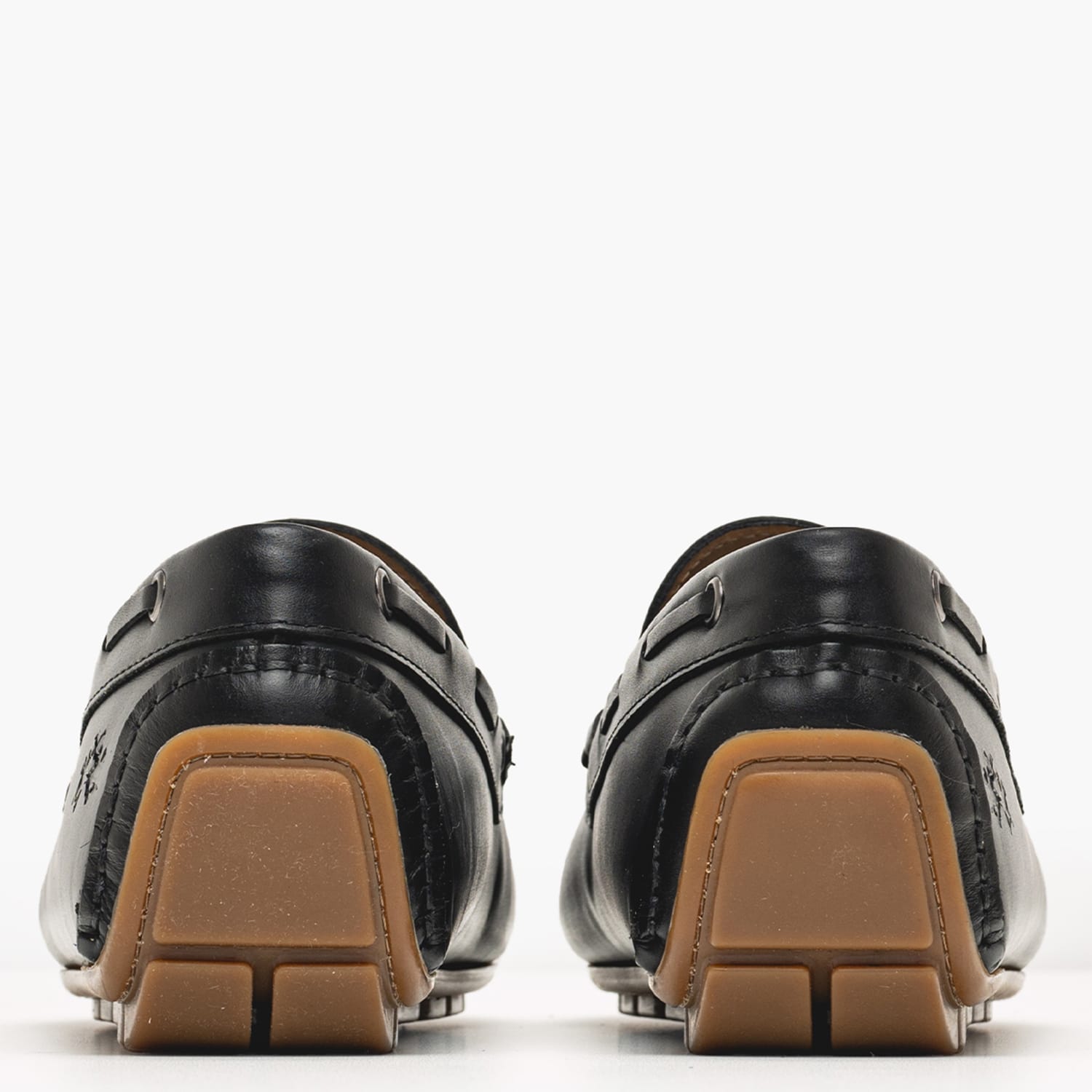 Men Moccasins 251061 Black Leather La Martina Men Moccasins 251061 Black Leather La Martina