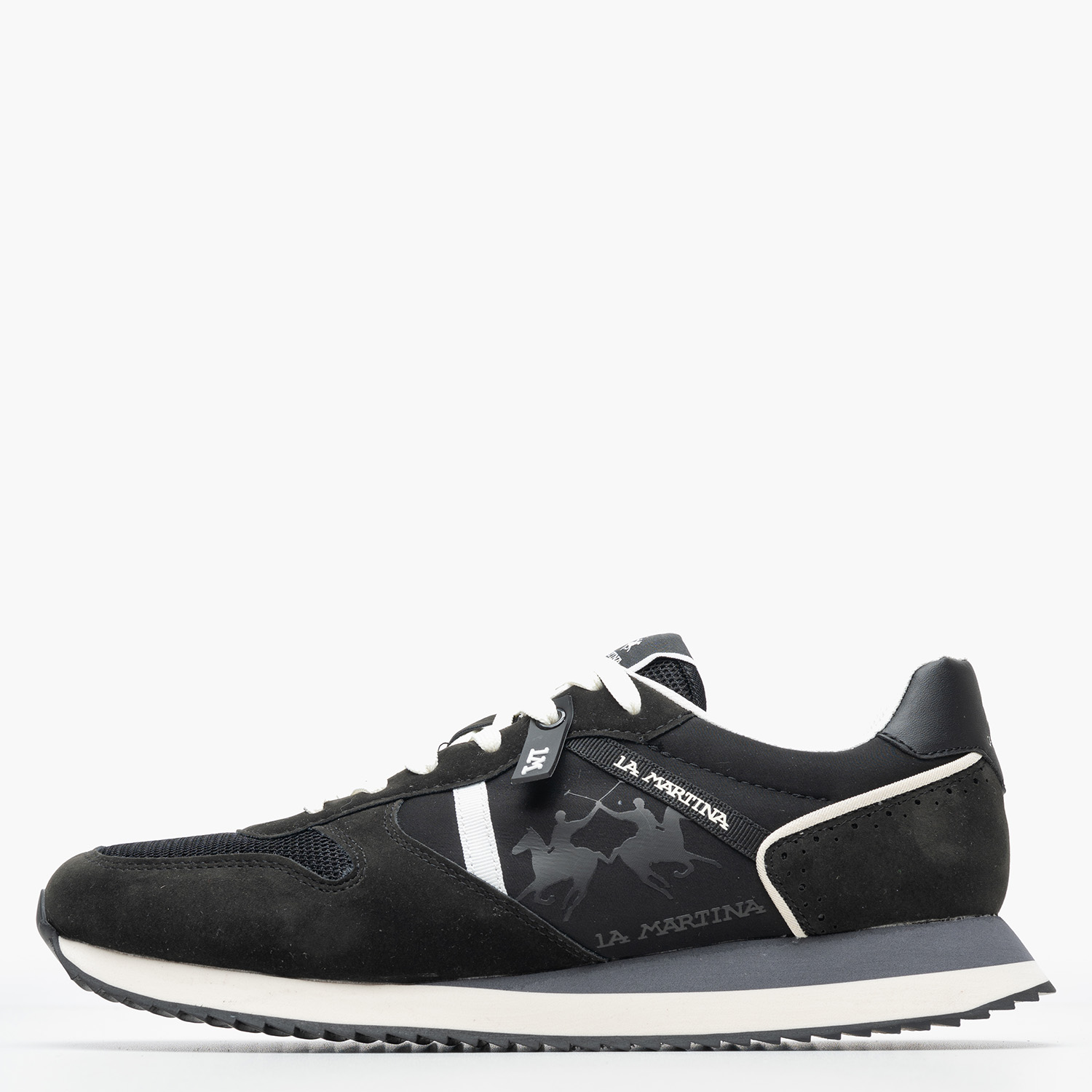Men Casual Shoes 251110 Black Buckskin-Fabric La Martina