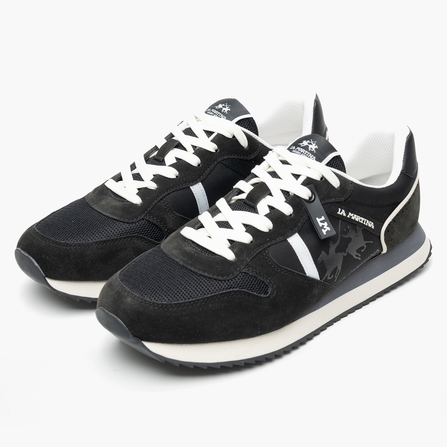 Men Casual Shoes 251110 Black Buckskin-Fabric La Martina