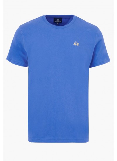 Ανδρικές Μπλούζες Blue.Jersey Μπλε Βαμβάκι La Martina