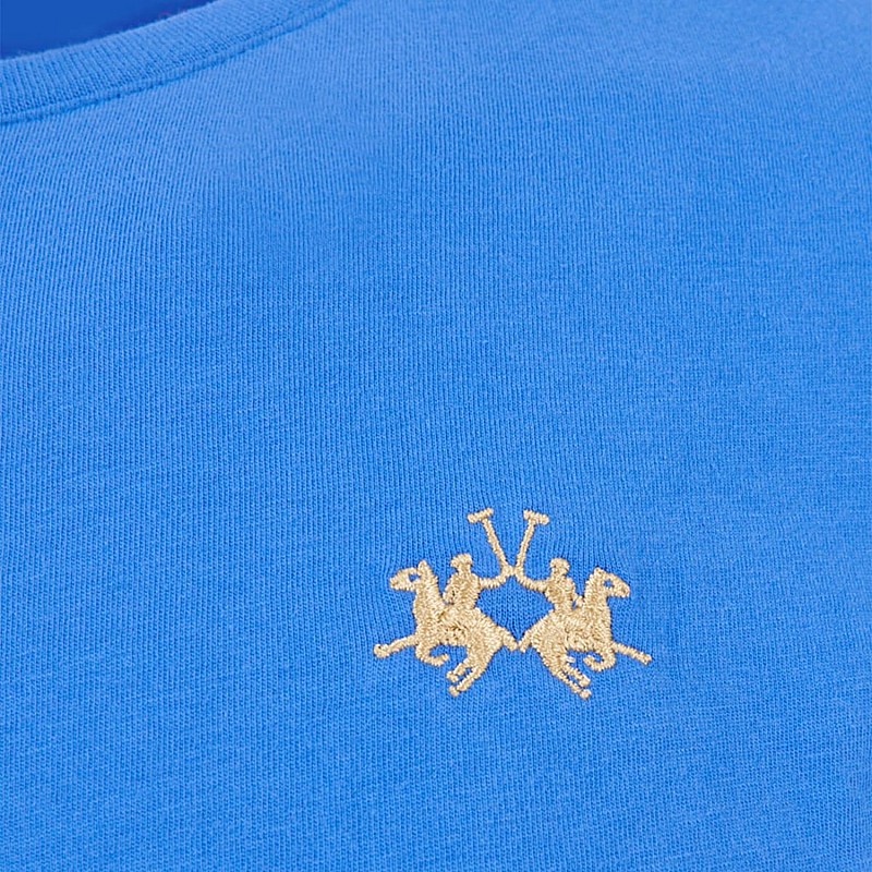 Men T-Shirts Blue.Jersey Blue Cotton La Martina