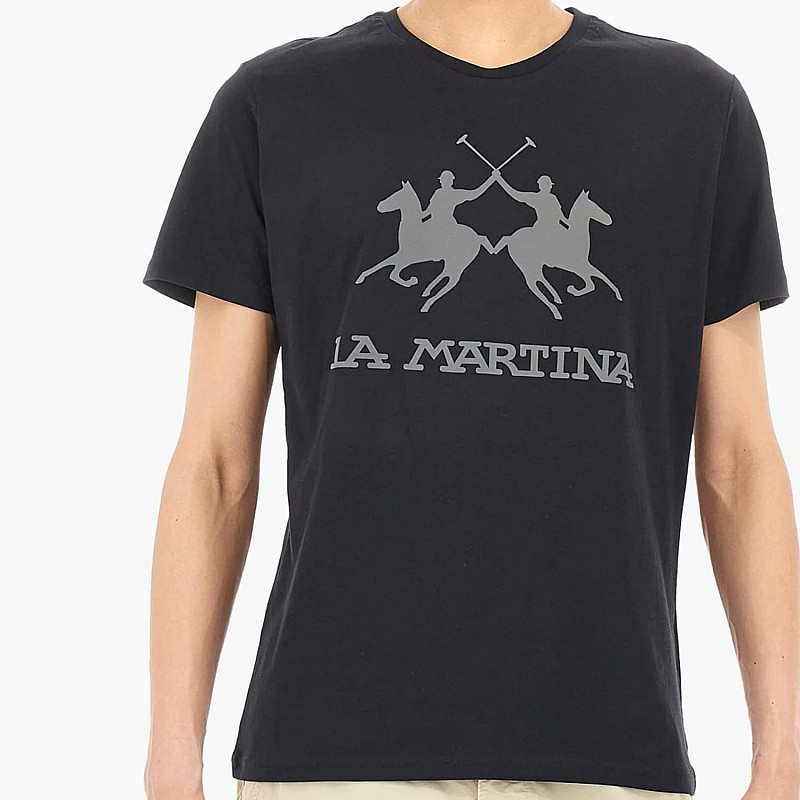 Ανδρικές Μπλούζες Lg.Jersey.Ss Μαύρο Βαμβάκι La Martina