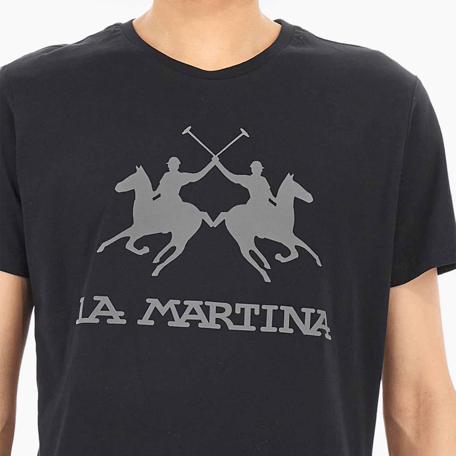 Ανδρικές Μπλούζες Lg.Jersey.Ss Μαύρο Βαμβάκι La Martina