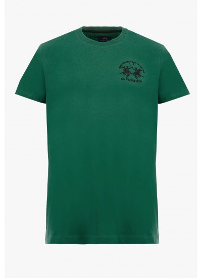 Men T-Shirts Mar009.Ss Green Cotton La Martina