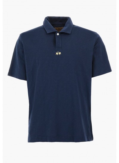 Ανδρικές Μπλούζες Polo.Club Σκούρο Μπλε Βαμβάκι La Martina