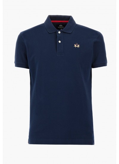 Ανδρικές Μπλούζες Polo.Str Μαύρο Βαμβάκι La Martina