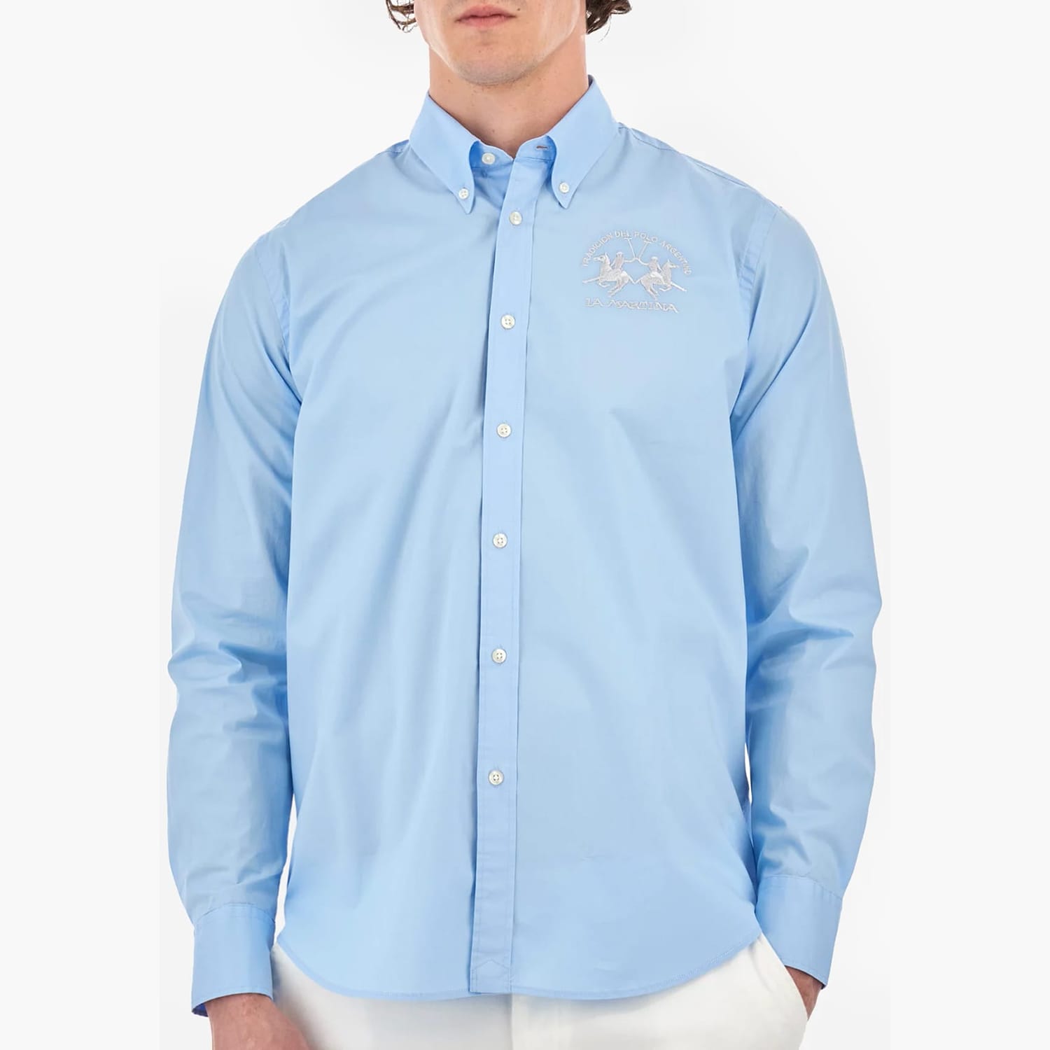 Men Shirts Raf LightBlue Cotton La Martina
