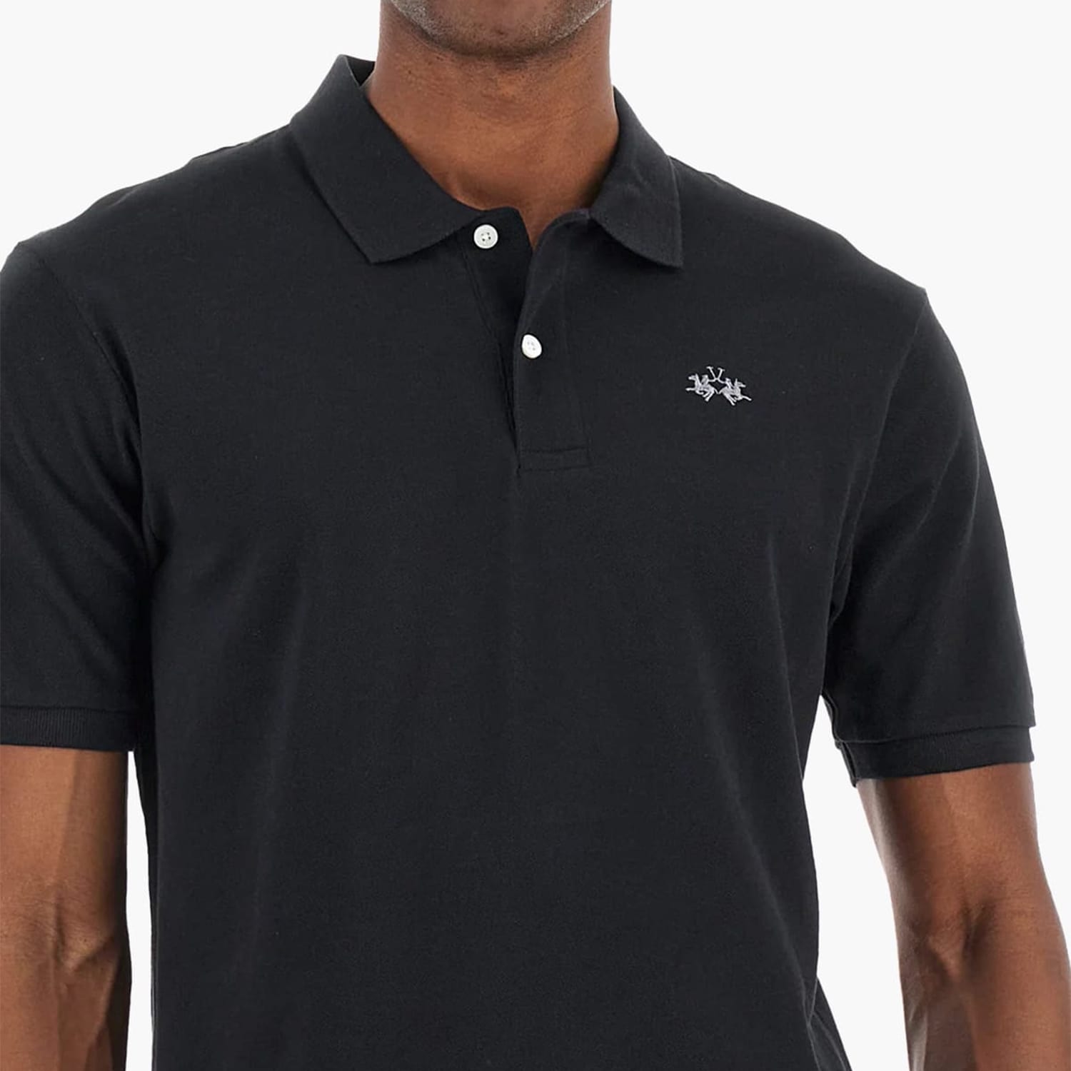 Ανδρικές Μπλούζες Small.Jersey,Polo Μαύρο Βαμβάκι La Martina