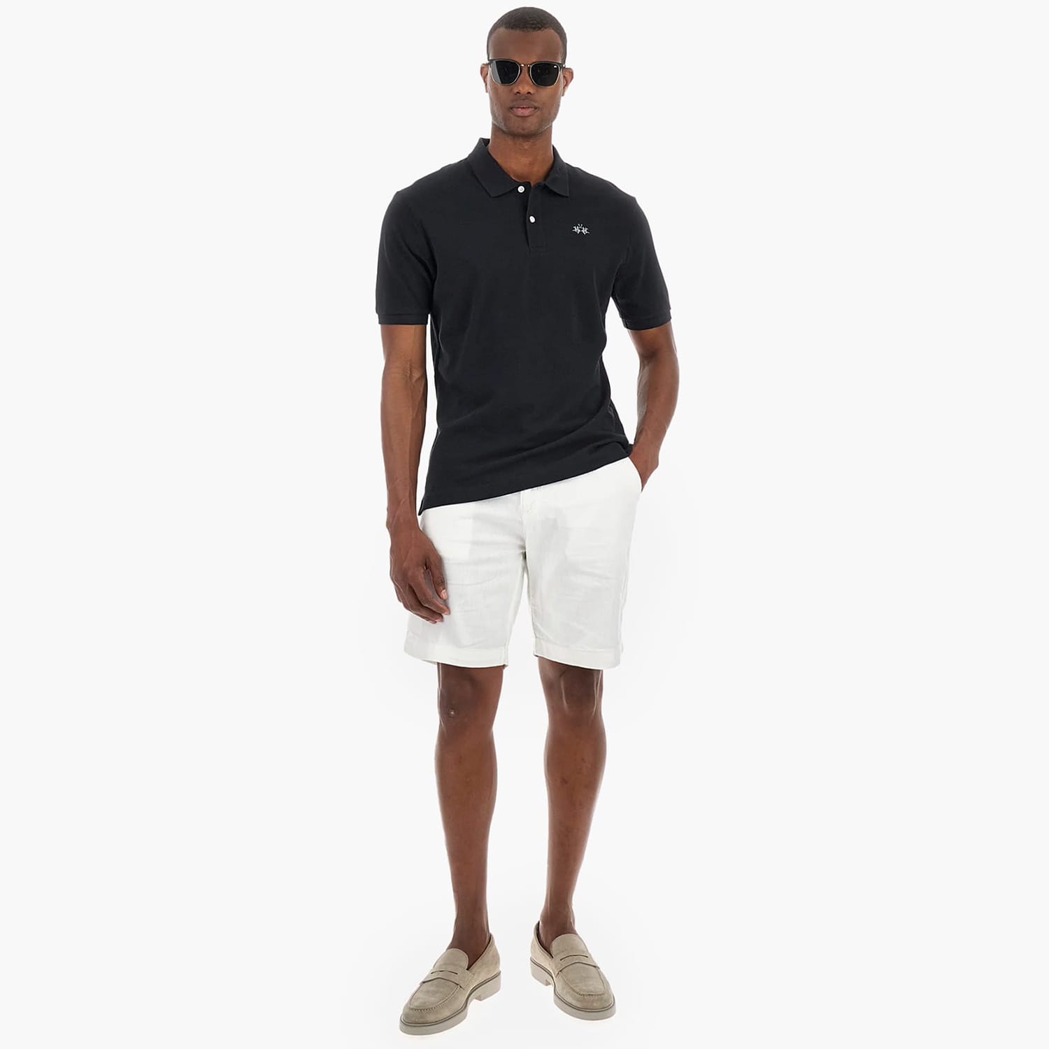 Ανδρικές Μπλούζες Small.Jersey,Polo Μαύρο Βαμβάκι La Martina