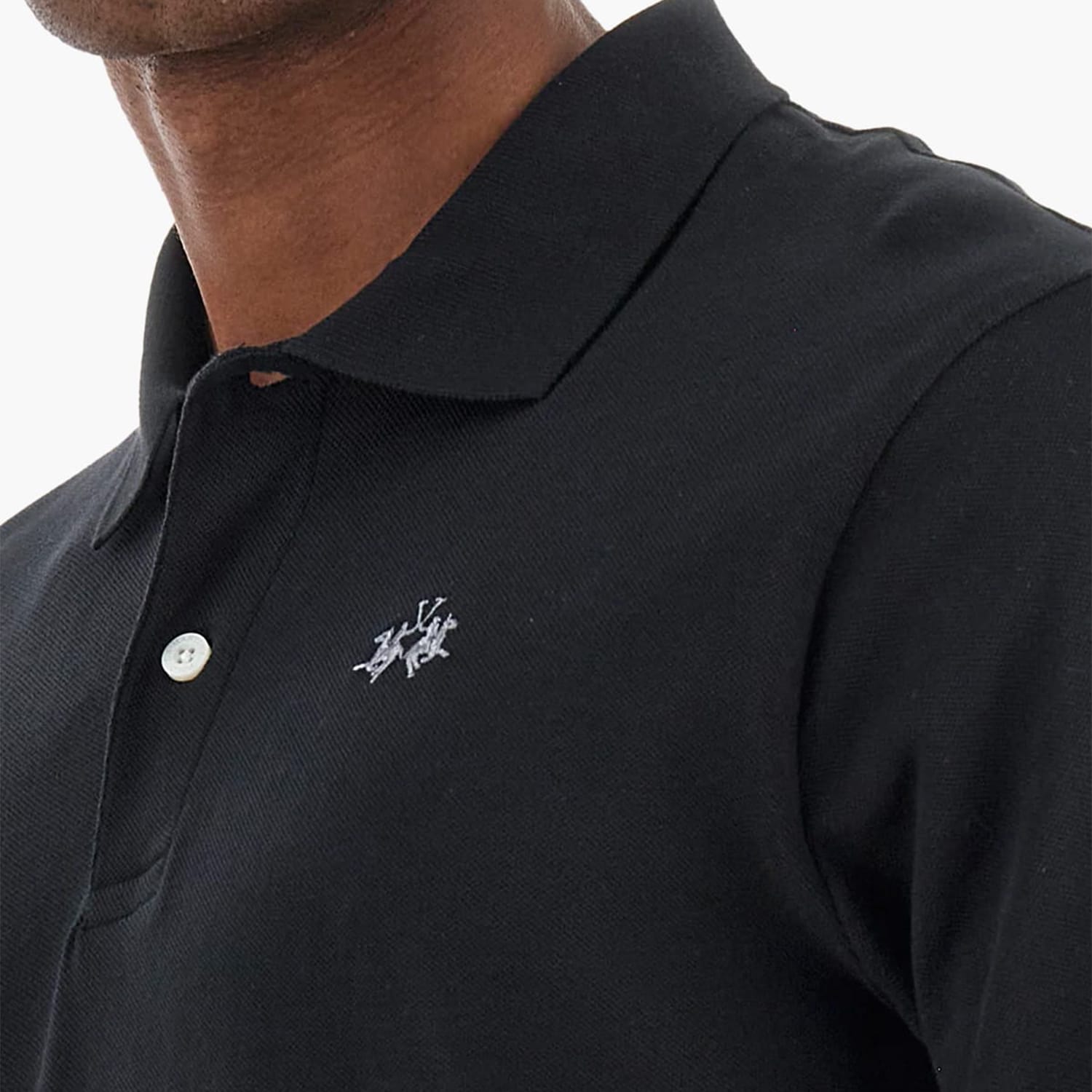 Ανδρικές Μπλούζες Small.Jersey,Polo Μαύρο Βαμβάκι La Martina