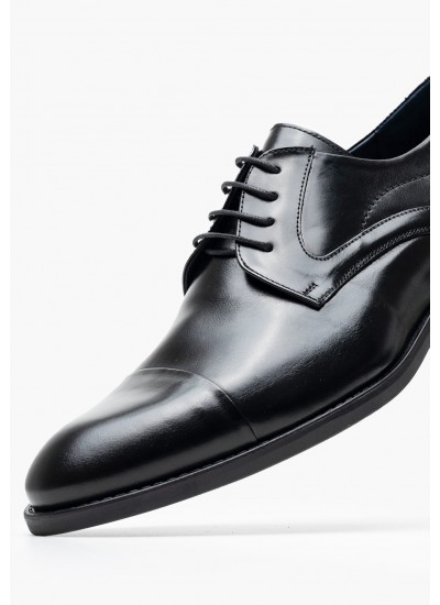 Ανδρικά Παπούτσια Δετά A7521 Μαύρο Δέρμα Boss shoes
