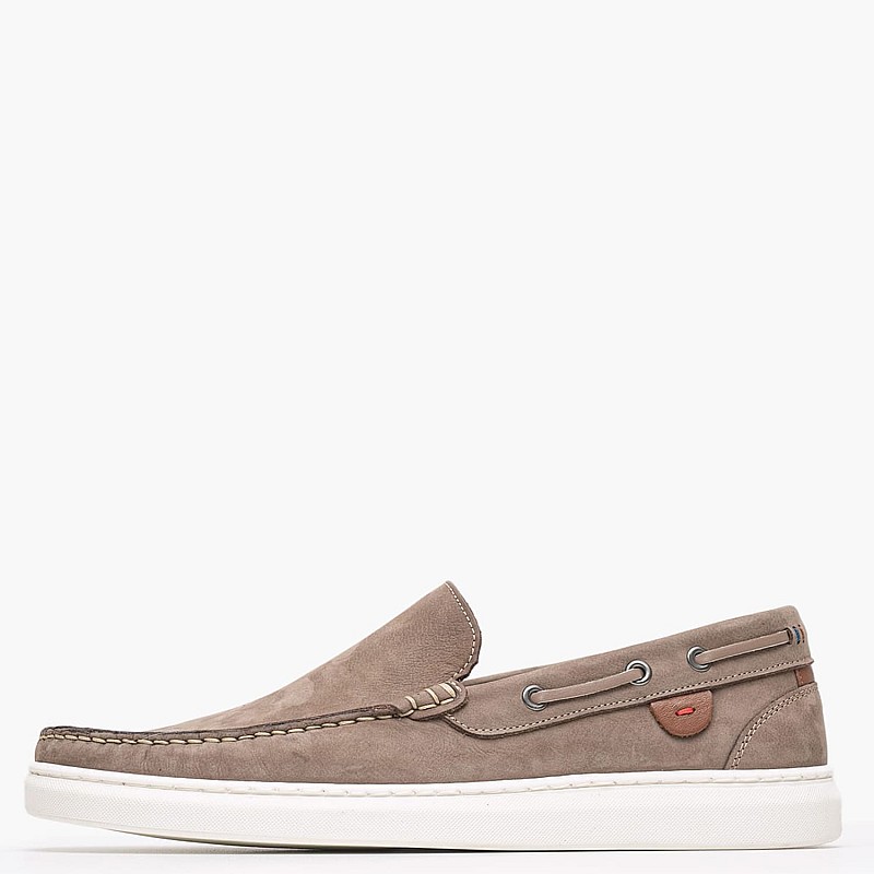 Men Moccasins 4500.Bs Taupe Nubuck Leather Damiani