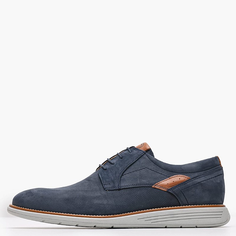 Men Shoes 5402 Blue Nubuck Leather Damiani