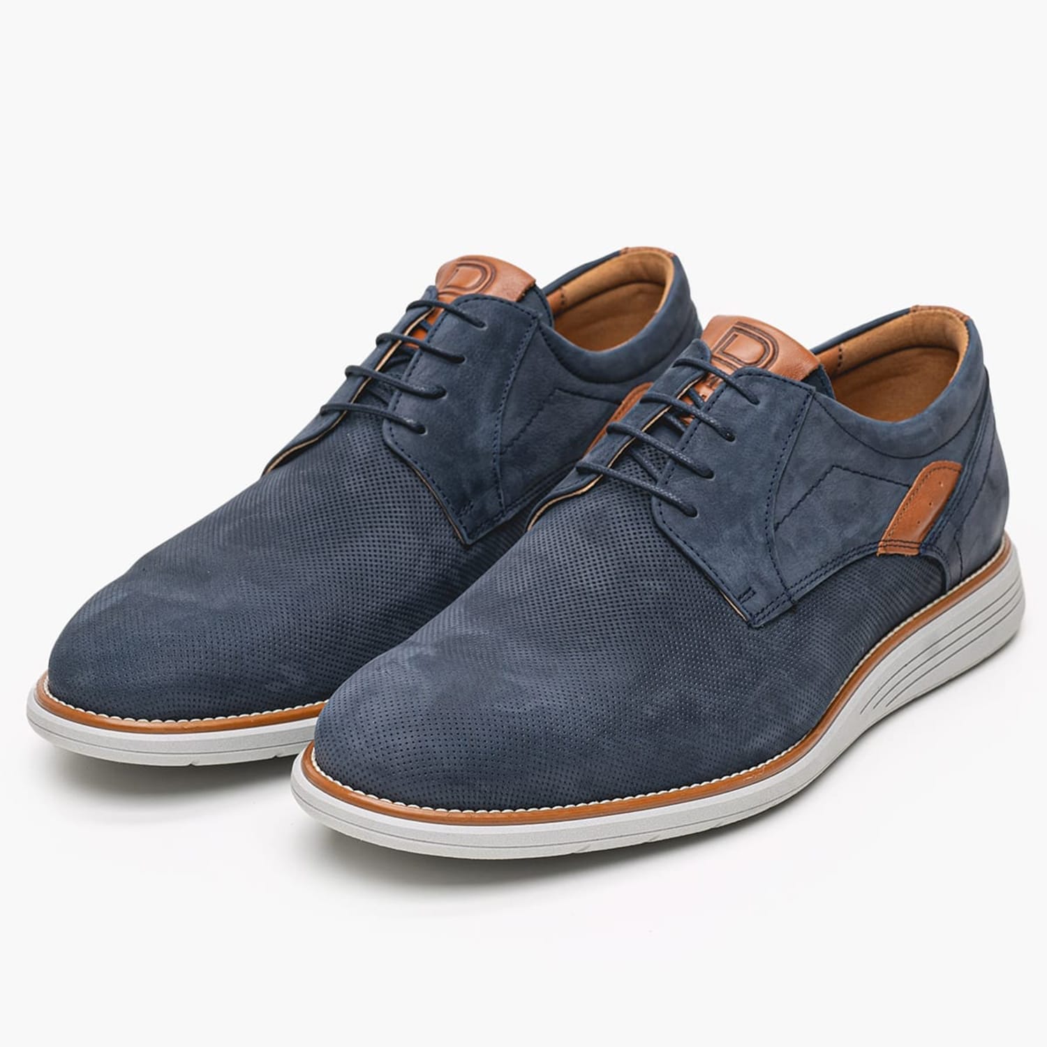 Men Shoes 5402 Blue Nubuck Leather Damiani