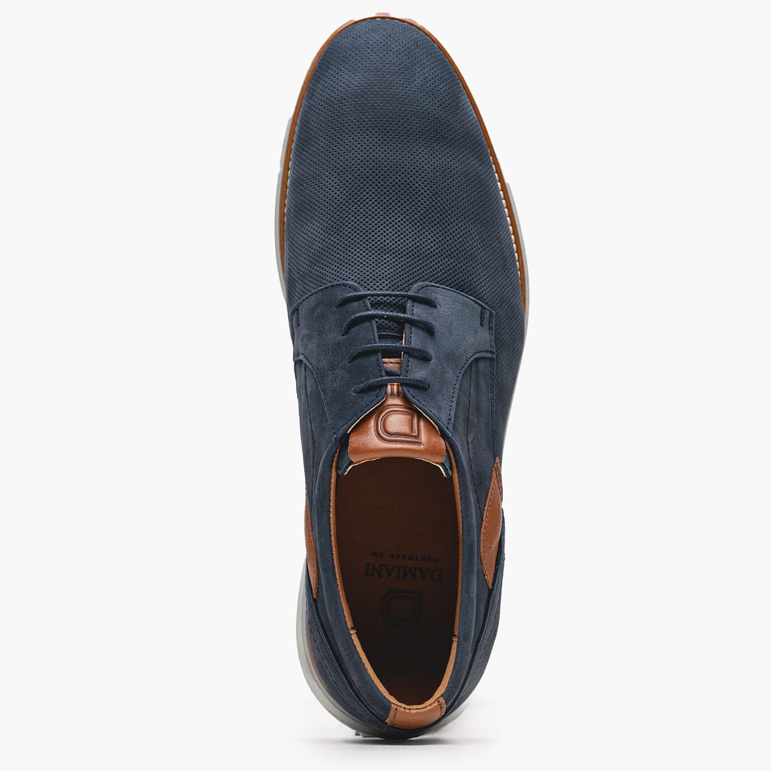 Men Shoes 5402 Blue Nubuck Leather Damiani