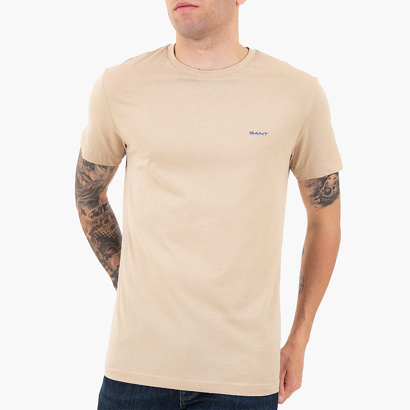 Men T-Shirts Con.Trast.2 Beige Cotton GANT