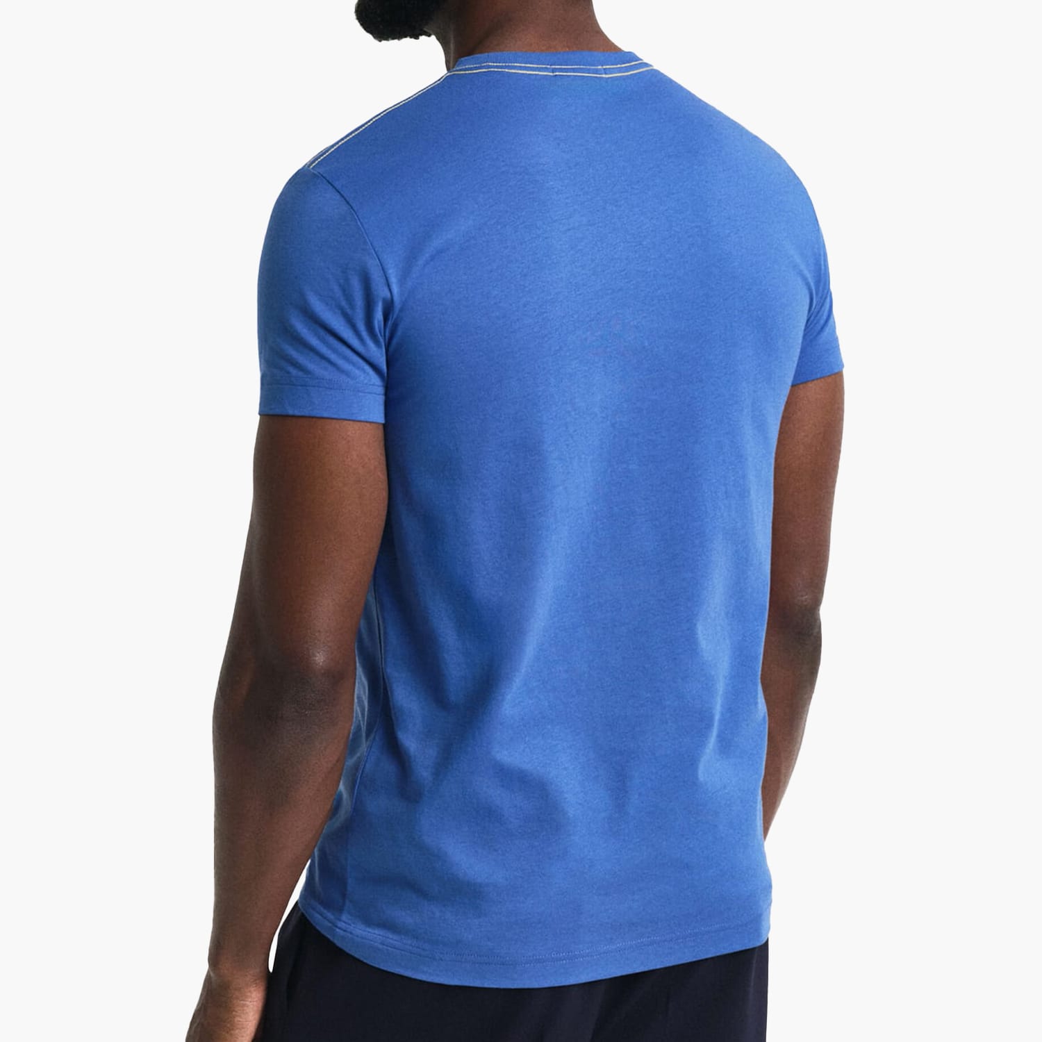 Men T-Shirts Con.Trast Blue Cotton GANT Men T-Shirts Con.Trast Blue Cotton GANT