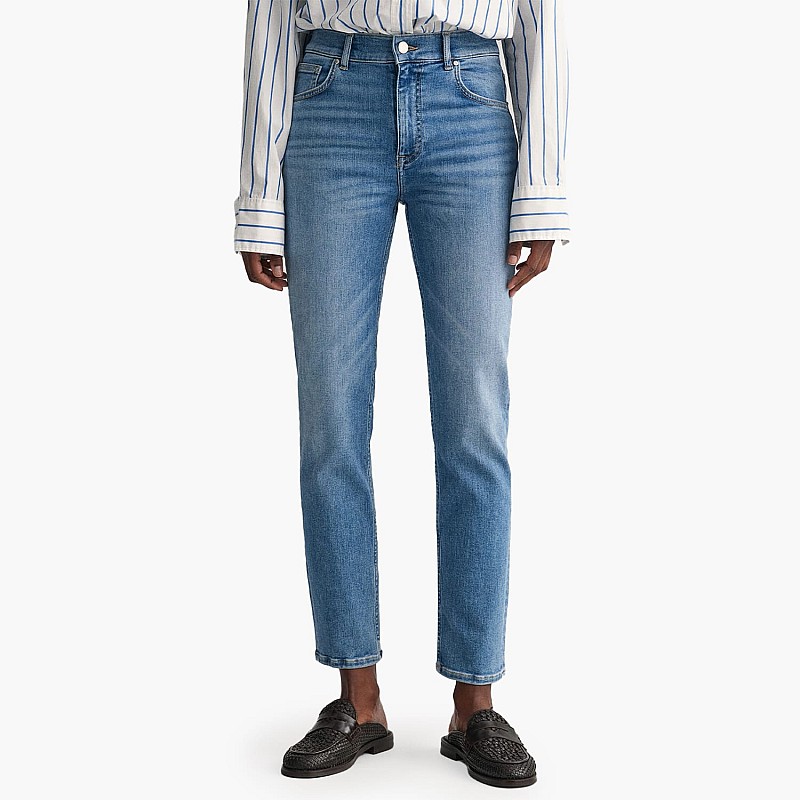 Women Trousers Cropped.Jeans Blue Cotton GANT