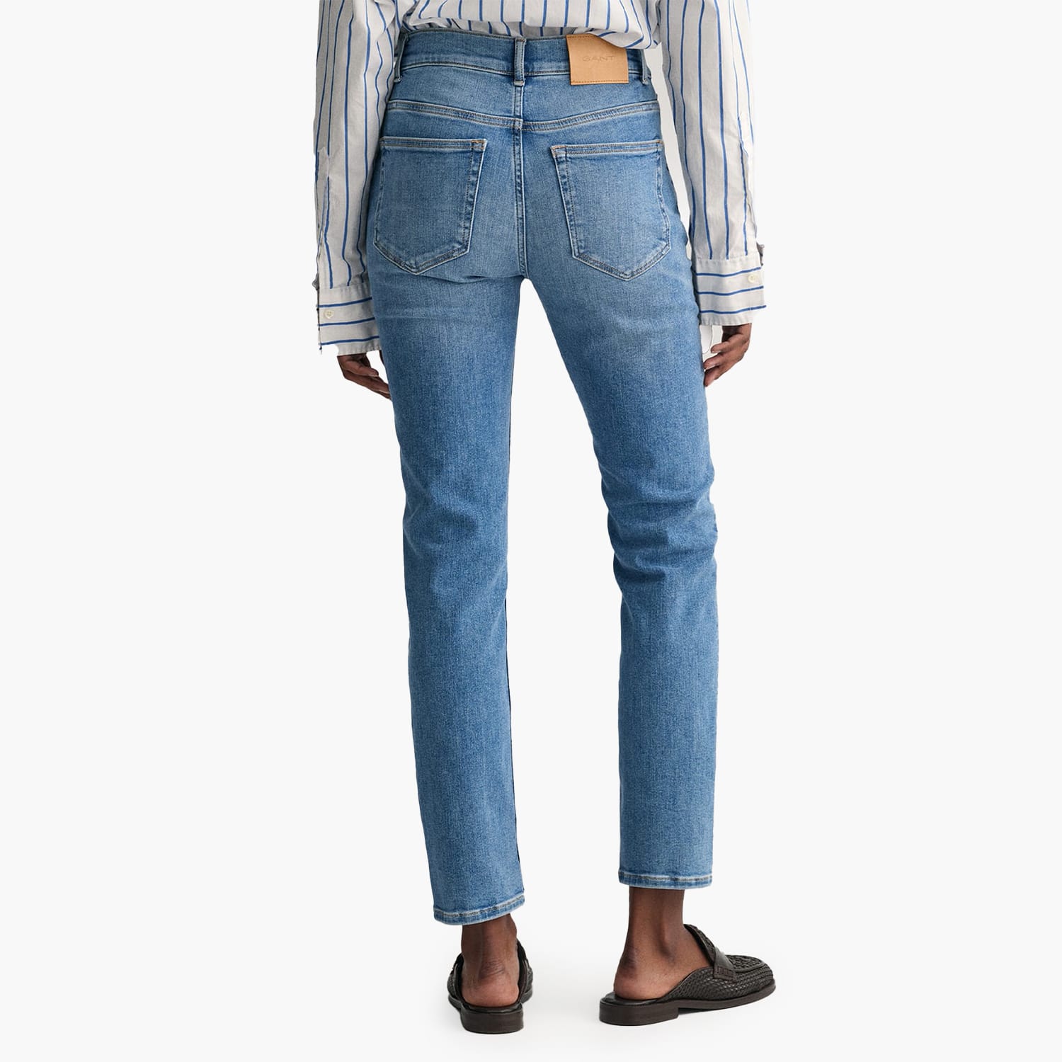 Γυναικεία Παντελόνια Cropped.Jeans Μπλε Βαμβάκι GANT Γυναικεία Παντελόνια Cropped.Jeans Μπλε Βαμβάκι GANT
