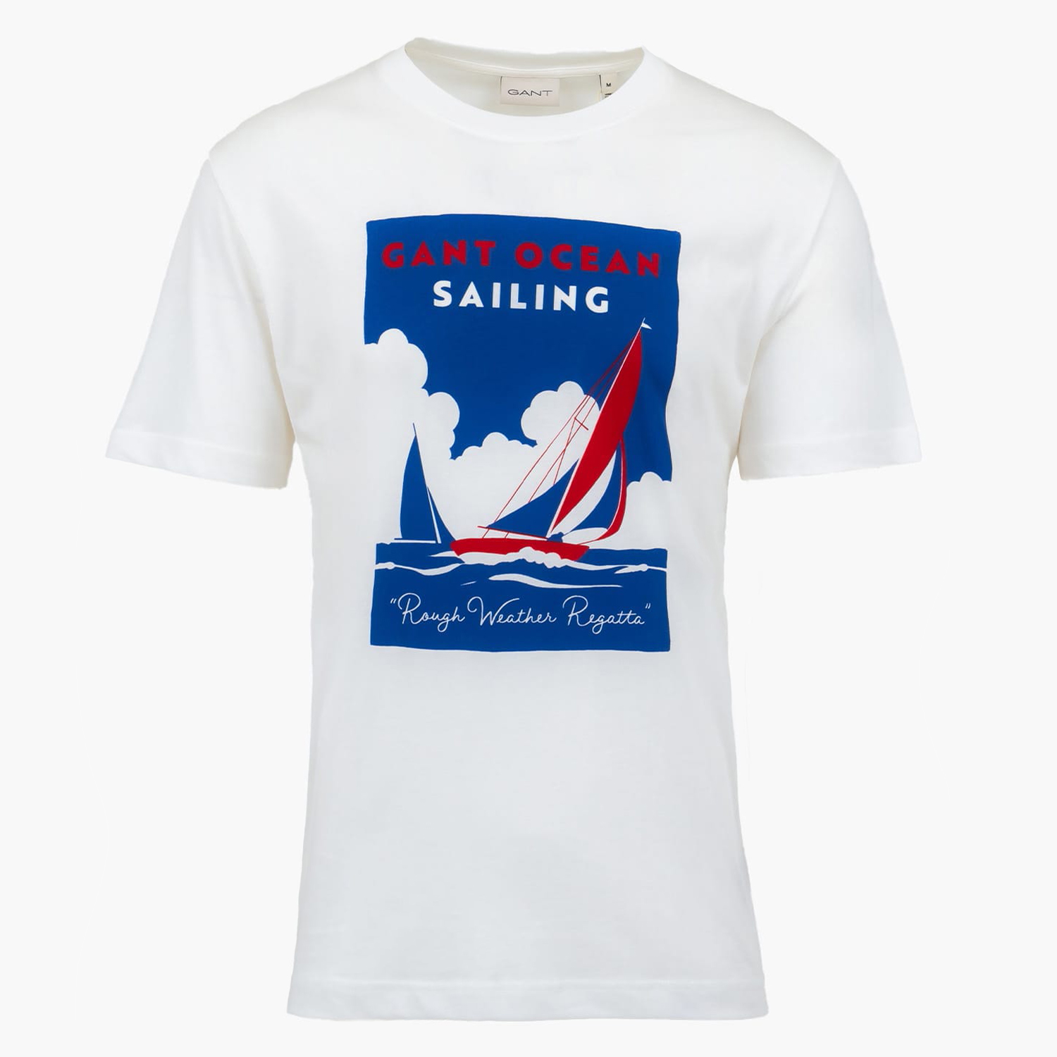 Ανδρικές Μπλούζες Graphic.Shirt Άσπρο Βαμβάκι GANT