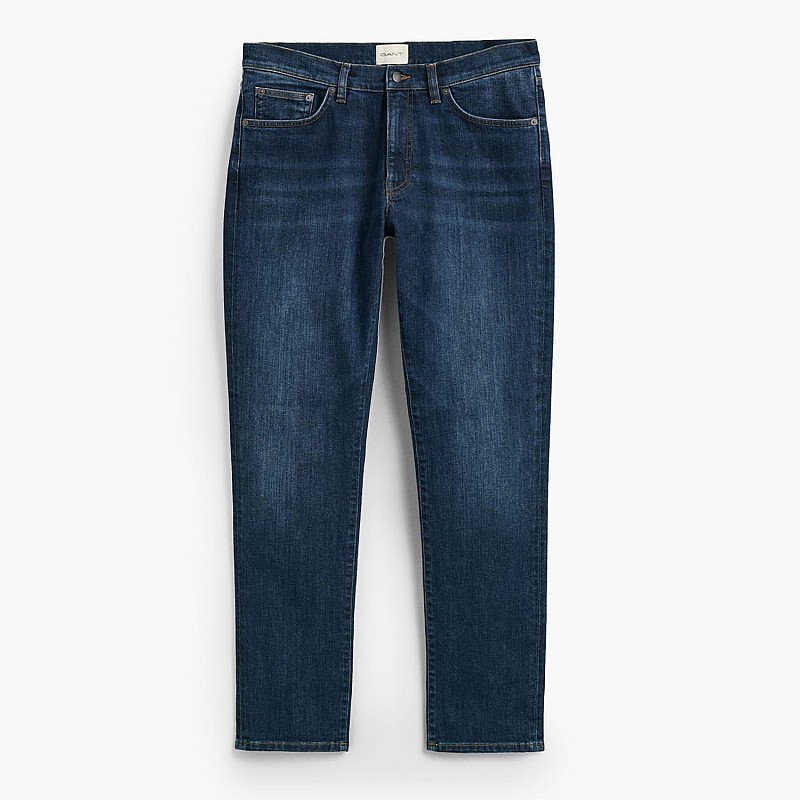 Ανδρικά Παντελόνια Jeans.Sl.Med Σκούρο Μπλε Βαμβάκι GANT
