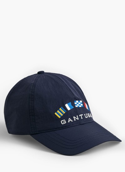 Ανδρικά Καπέλα Shield.Cap Σκούρο Μπλε Βαμβάκι GANT