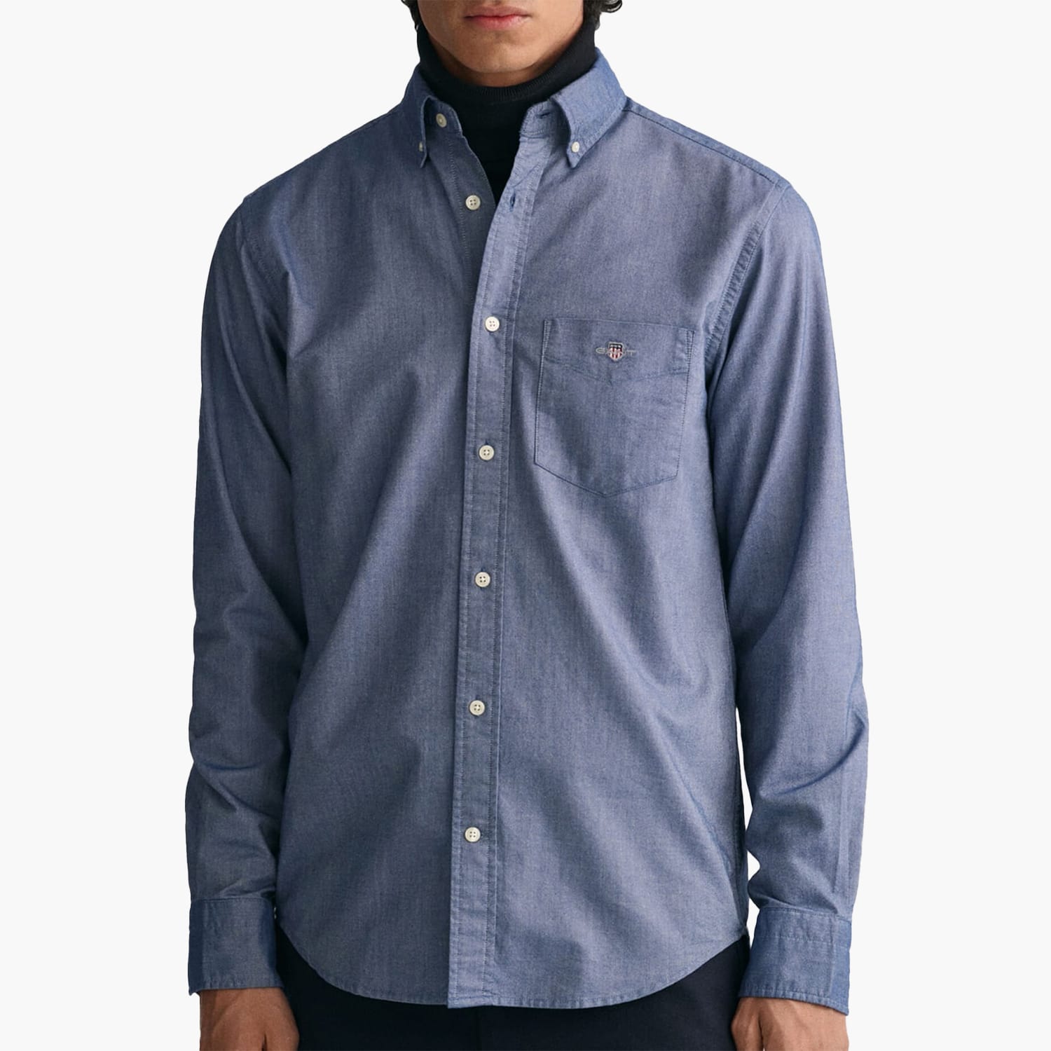 Ανδρικά Πουκάμισα Oxford.Shirt Μπλε Βαμβάκι GANT