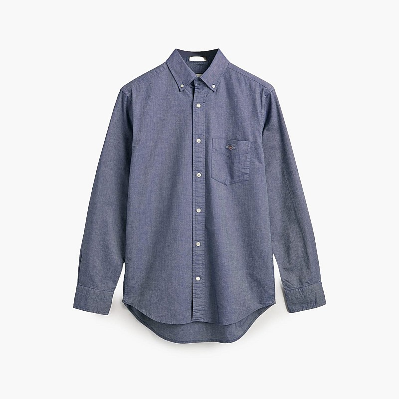 Ανδρικά Πουκάμισα Oxford.Shirt Μπλε Βαμβάκι GANT