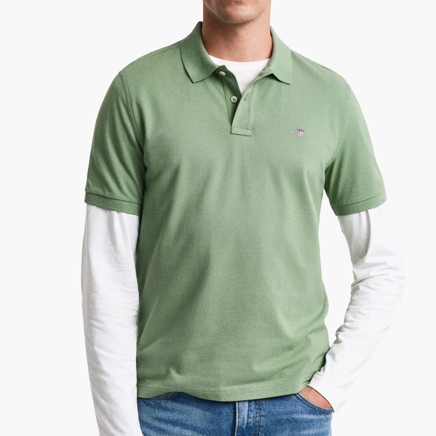 Ανδρικές Μπλούζες Polo.Original.M.2 Πράσινο Βαμβάκι GANT