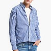 Ανδρικά Πουκάμισα Poplin.Stripe Μπλε Βαμβάκι GANT Ανδρικά Πουκάμισα Poplin.Stripe Μπλε Βαμβάκι GANT