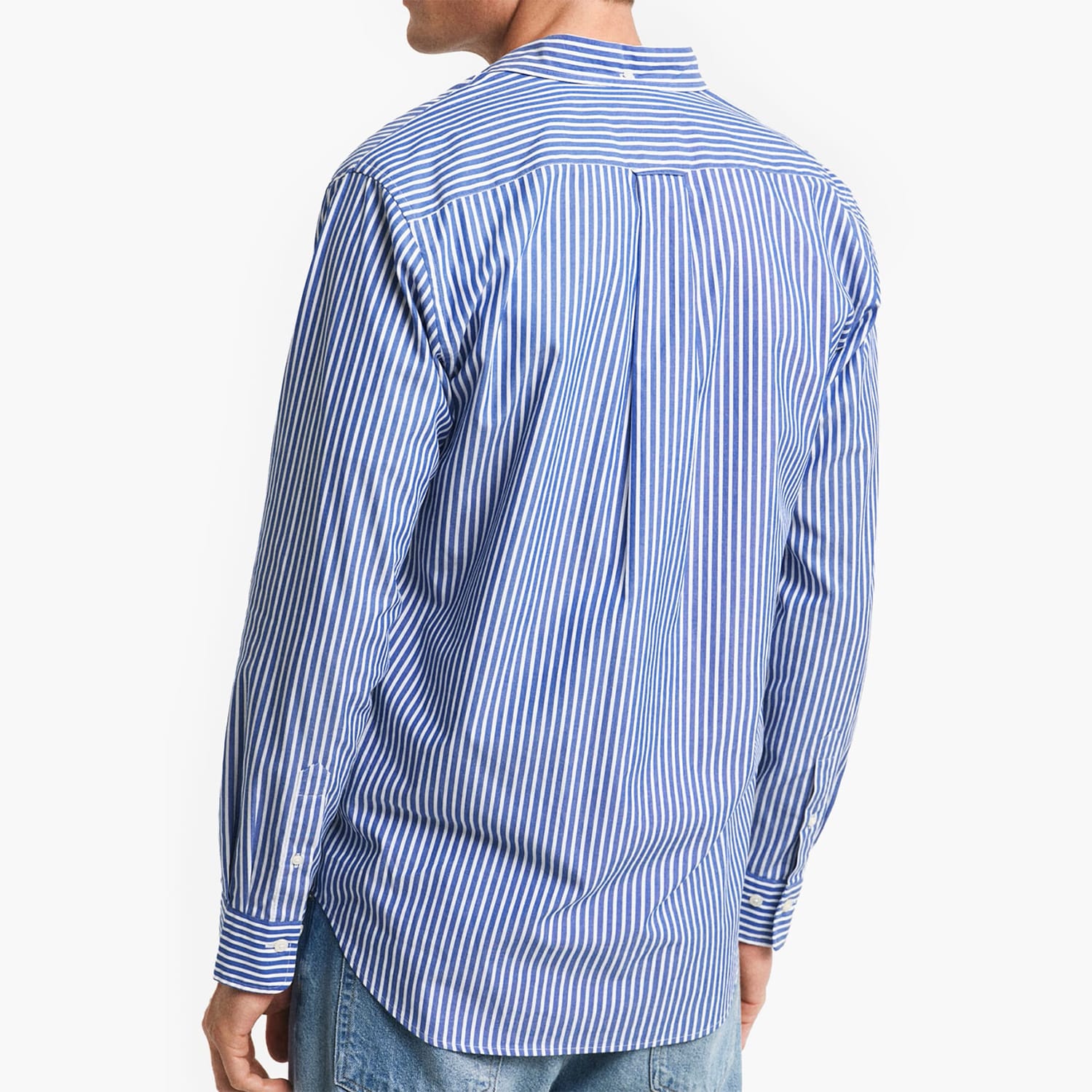 Ανδρικά Πουκάμισα Poplin.Stripe Μπλε Βαμβάκι GANT Ανδρικά Πουκάμισα Poplin.Stripe Μπλε Βαμβάκι GANT