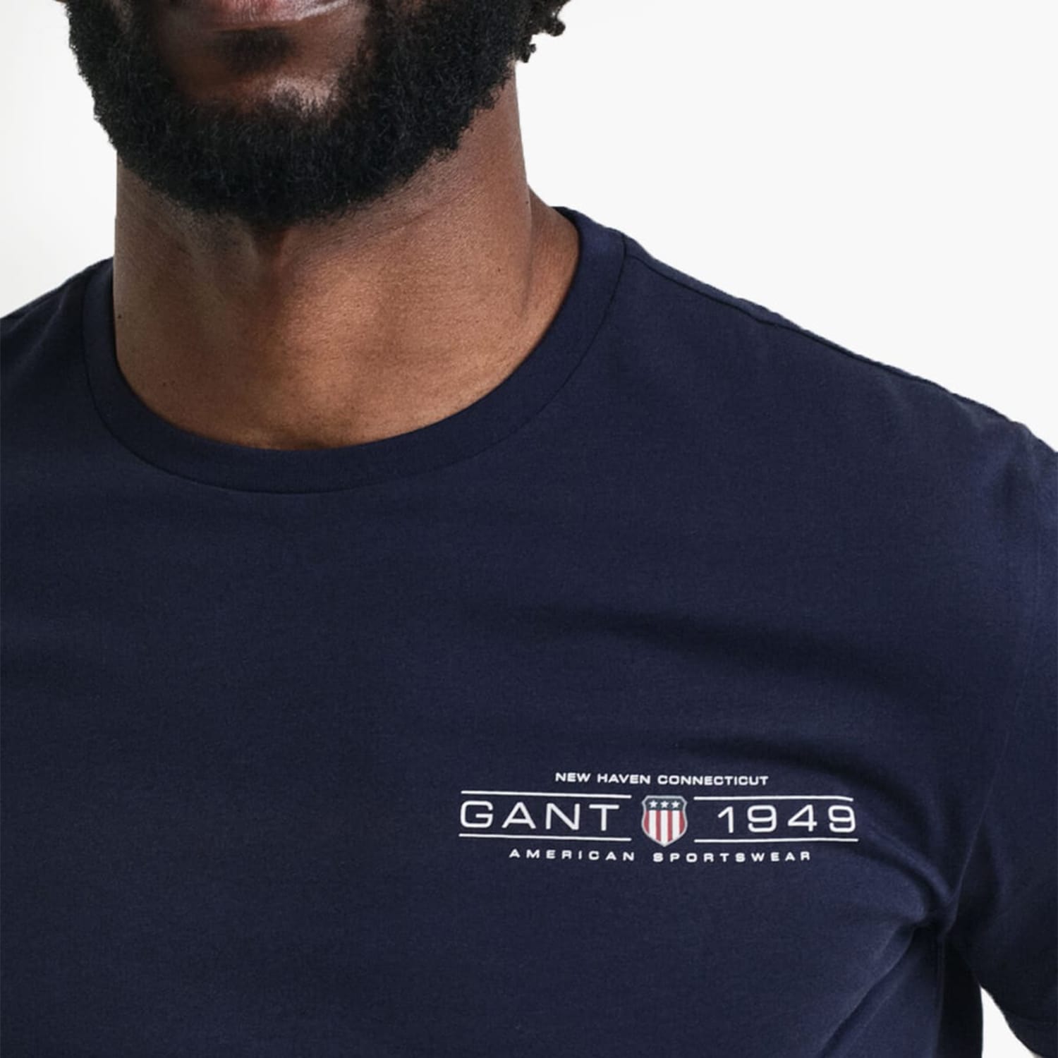 Ανδρικές Μπλούζες Printed.Ss Σκούρο Μπλε Βαμβάκι GANT Ανδρικές Μπλούζες Printed.Ss Σκούρο Μπλε Βαμβάκι GANT