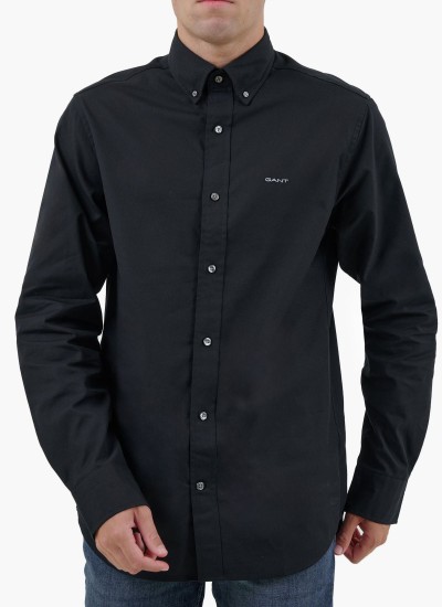 Ανδρικά Πουκάμισα Oxford.Shirt Μπλέ Ανοιχτό Βαμβάκι GANT