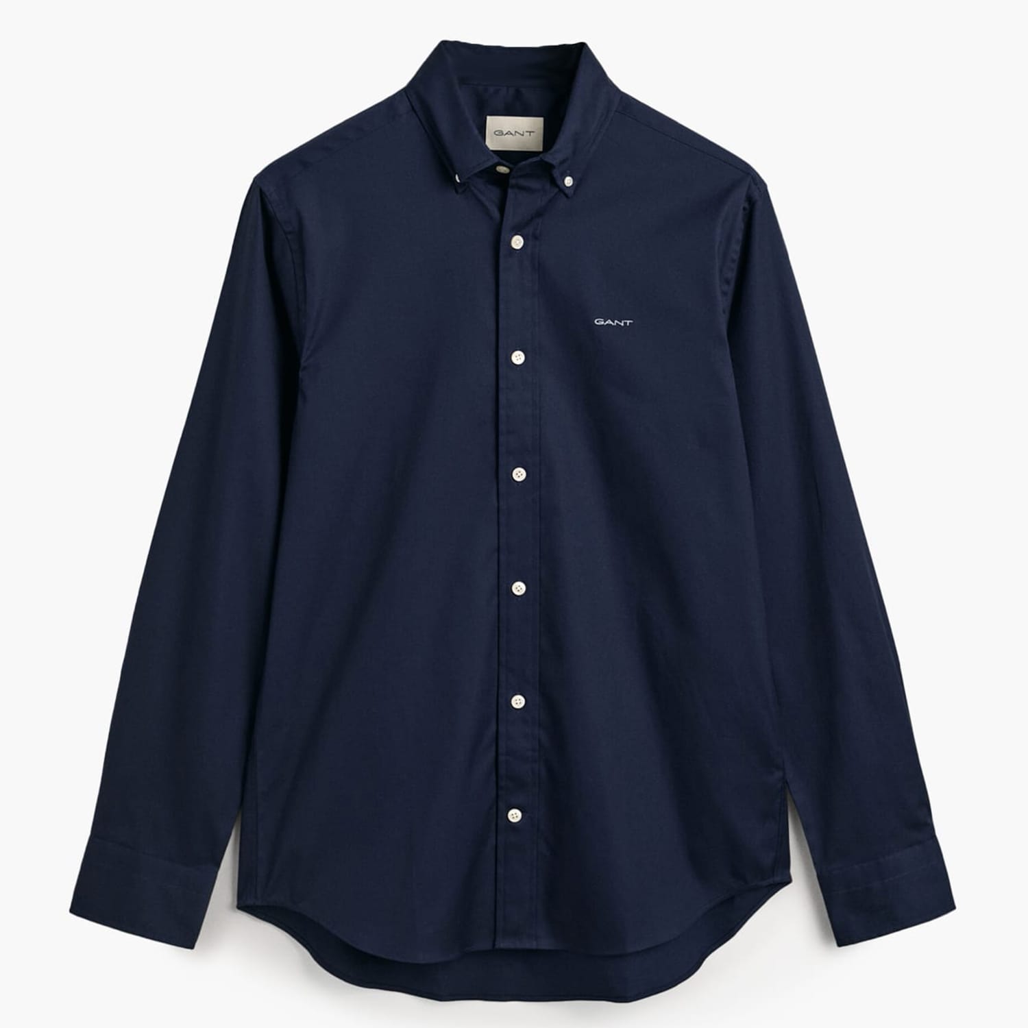 Men Shirts Printpoint DarkBlue Cotton GANT