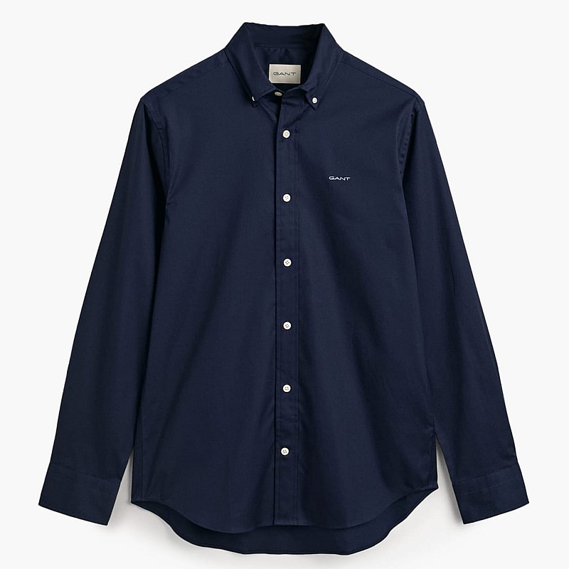 Men Shirts Printpoint DarkBlue Cotton GANT