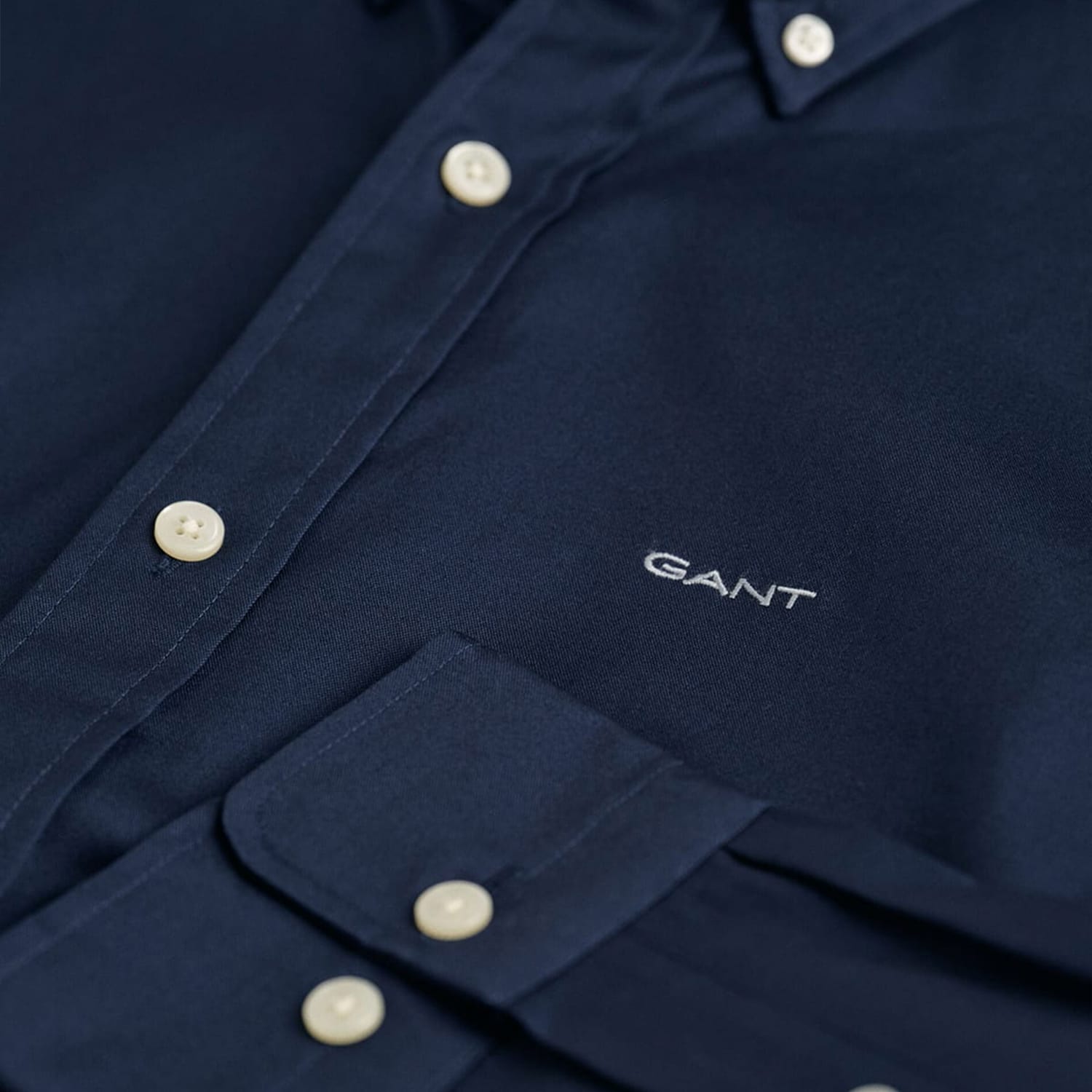 Men Shirts Printpoint DarkBlue Cotton GANT Men Shirts Printpoint DarkBlue Cotton GANT