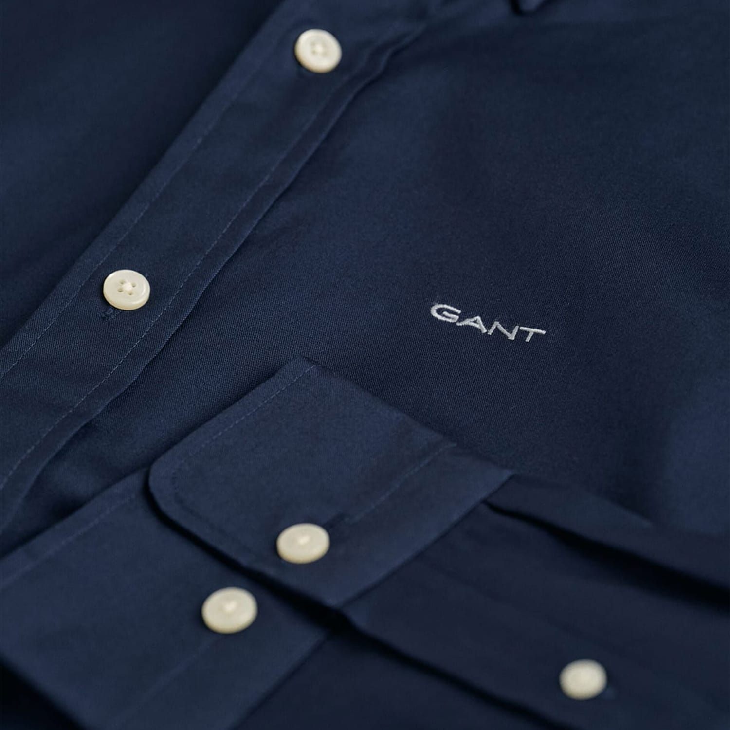 Men Shirts Printpoint DarkBlue Cotton GANT Men Shirts Printpoint DarkBlue Cotton GANT