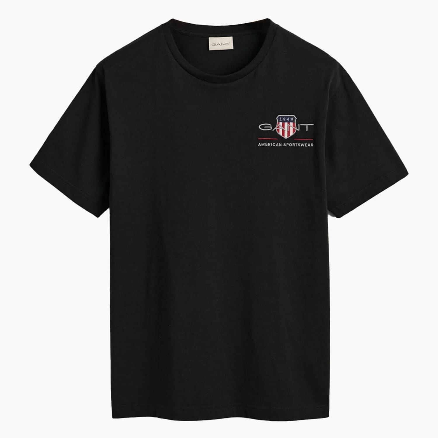 Men T-Shirts Reg.Emb Black Cotton GANT