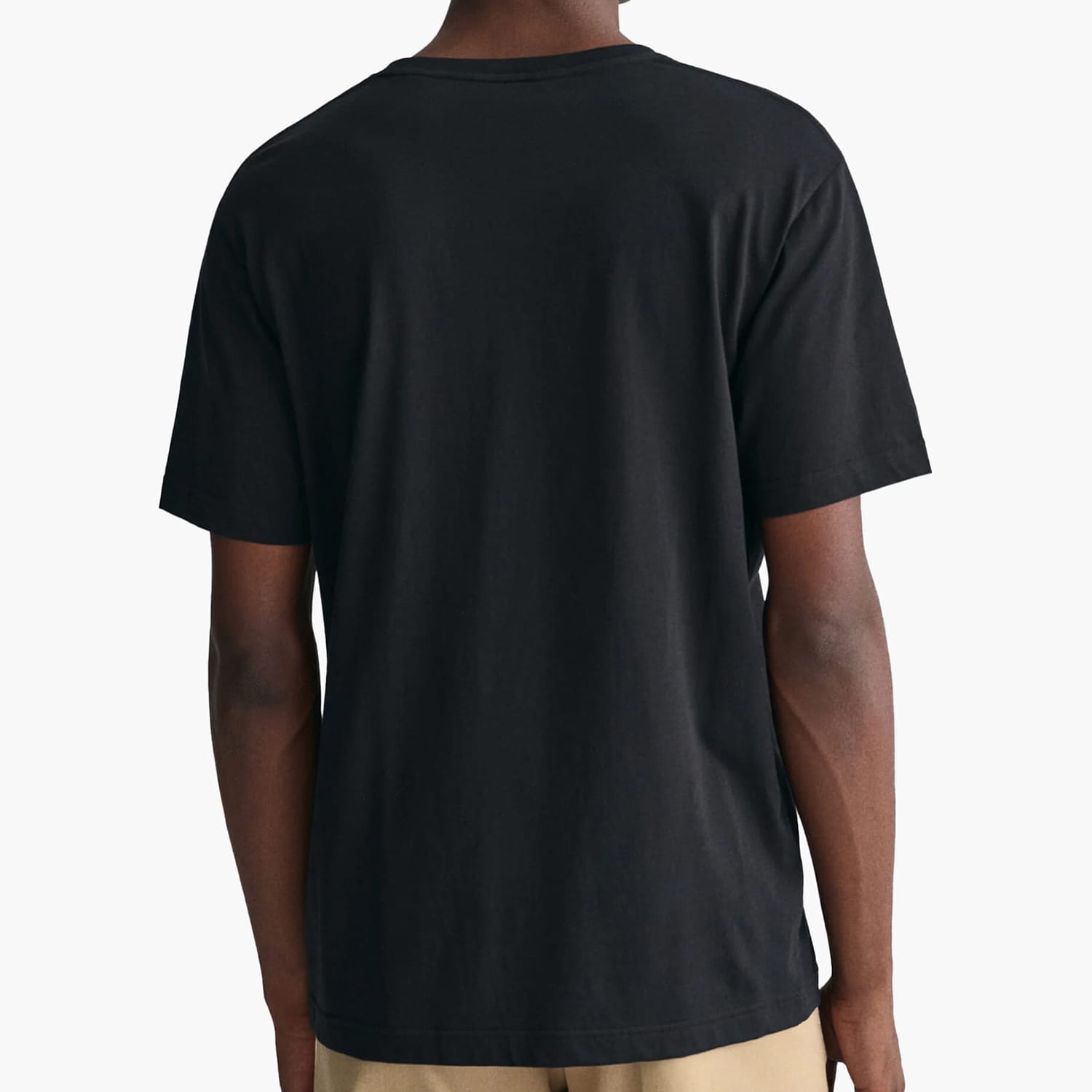 Men T-Shirts Reg.Emb Black Cotton GANT Men T-Shirts Reg.Emb Black Cotton GANT