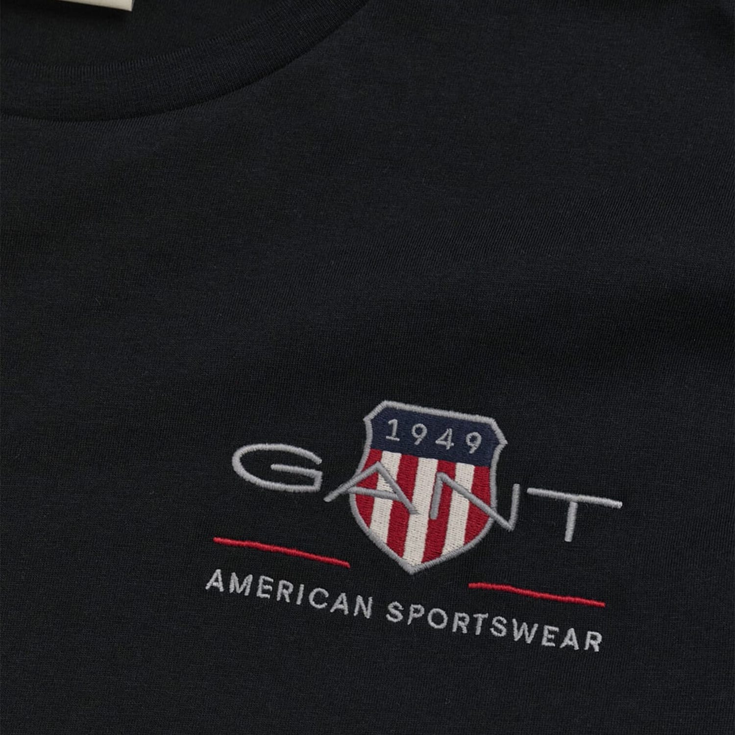 Men T-Shirts Reg.Emb Black Cotton GANT Men T-Shirts Reg.Emb Black Cotton GANT