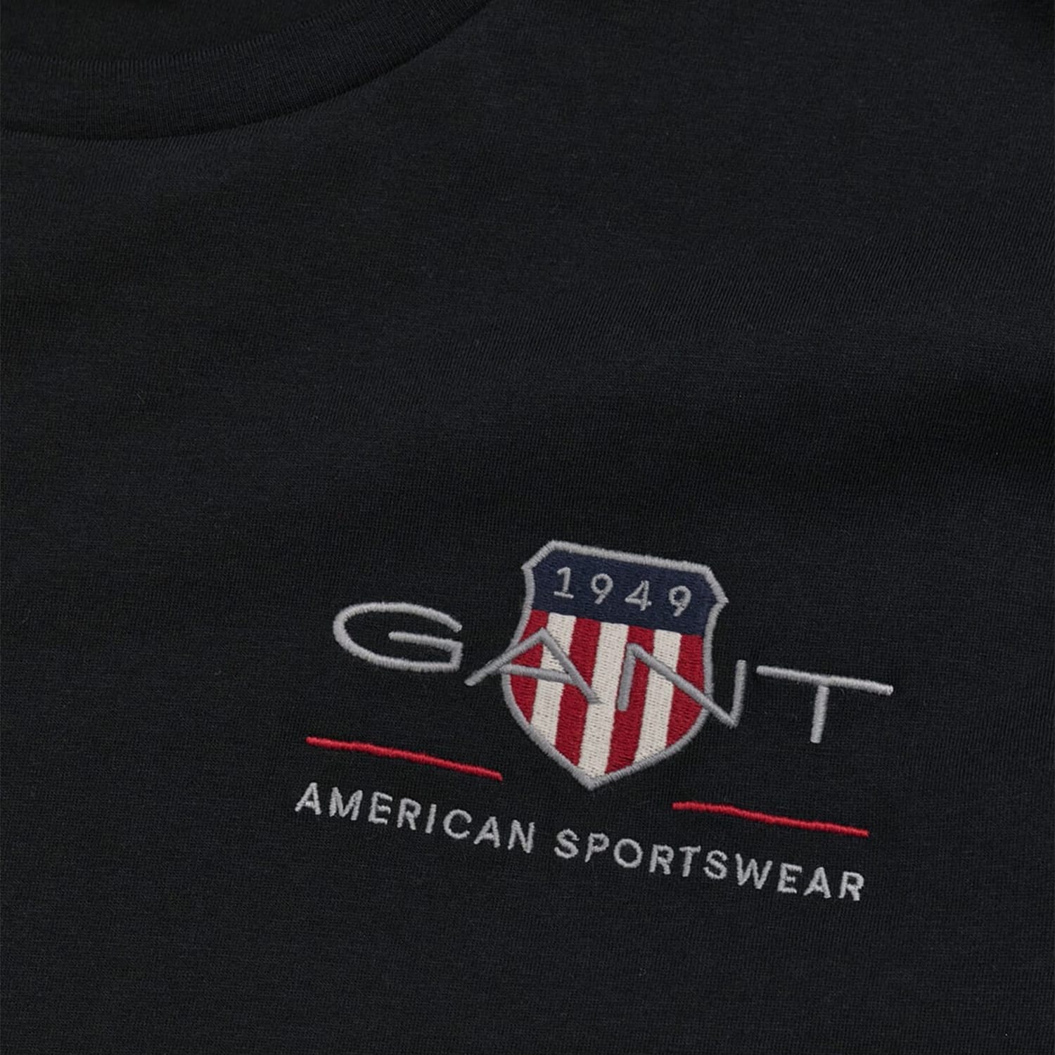 Men T-Shirts Reg.Emb Black Cotton GANT Men T-Shirts Reg.Emb Black Cotton GANT