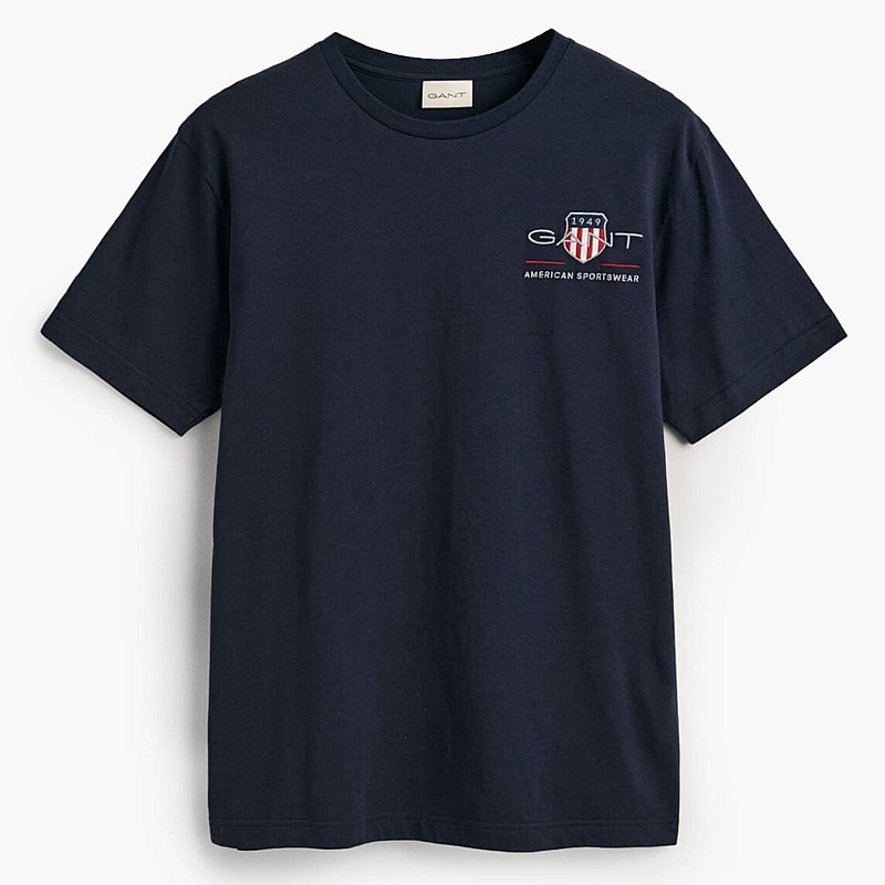 Men T-Shirts Reg.Emb DarkBlue Cotton GANT