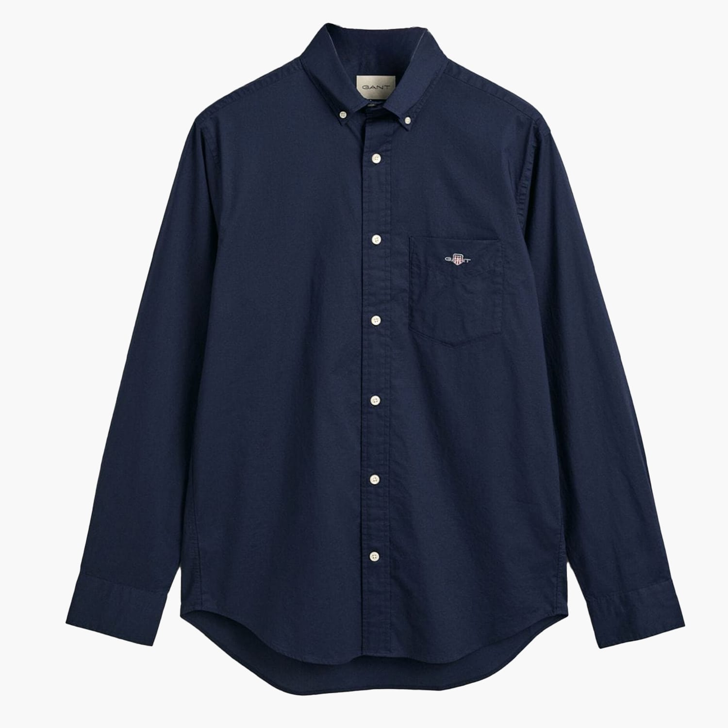 Men Shirts Reg.Poplin DarkBlue Cotton GANT