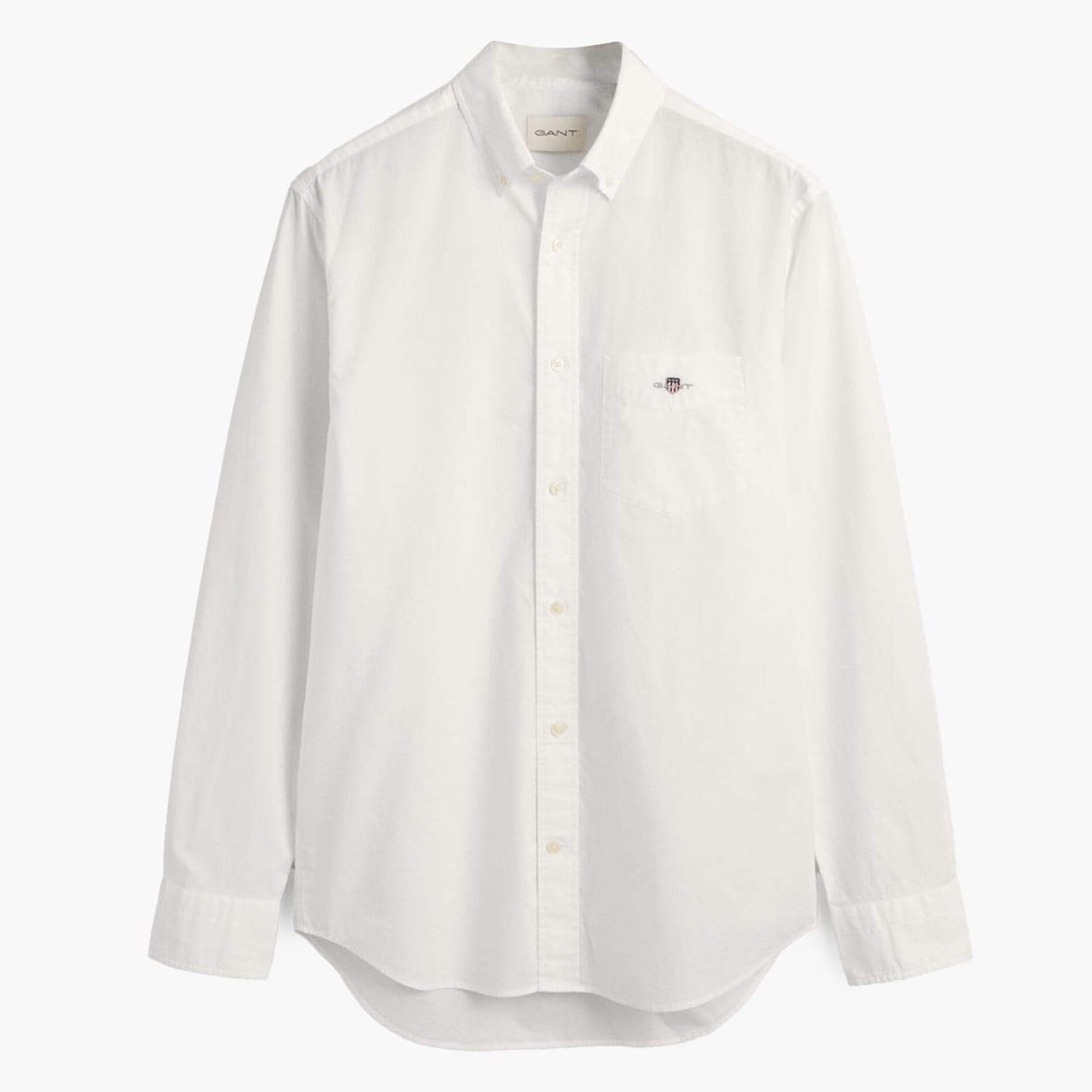 Men Shirts Reg.Poplin White Cotton GANT