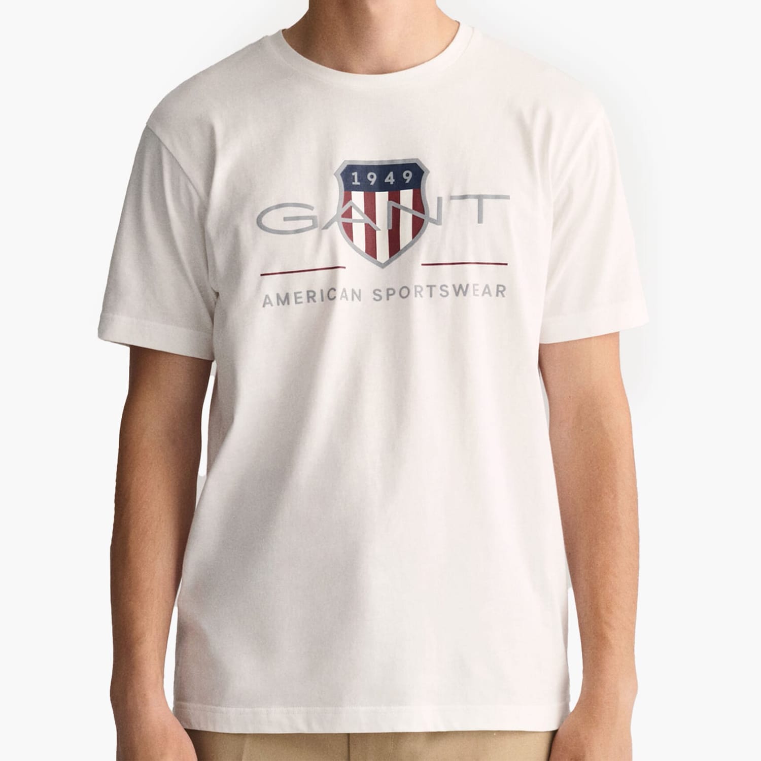 Men T-Shirts Reg.Shield White Cotton GANT Men T-Shirts Reg.Shield White Cotton GANT